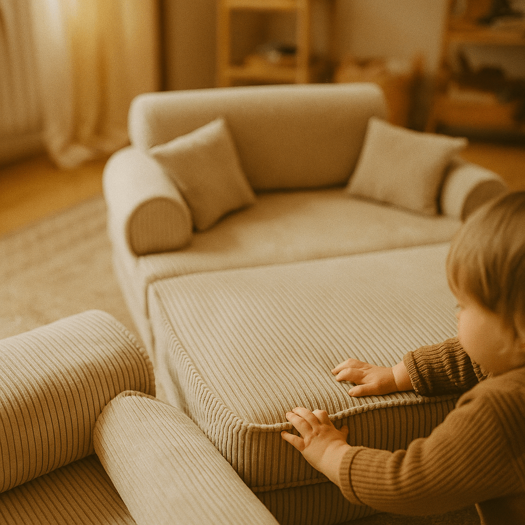 Alba legesofa – Ecru fløjl - Eventyrtid