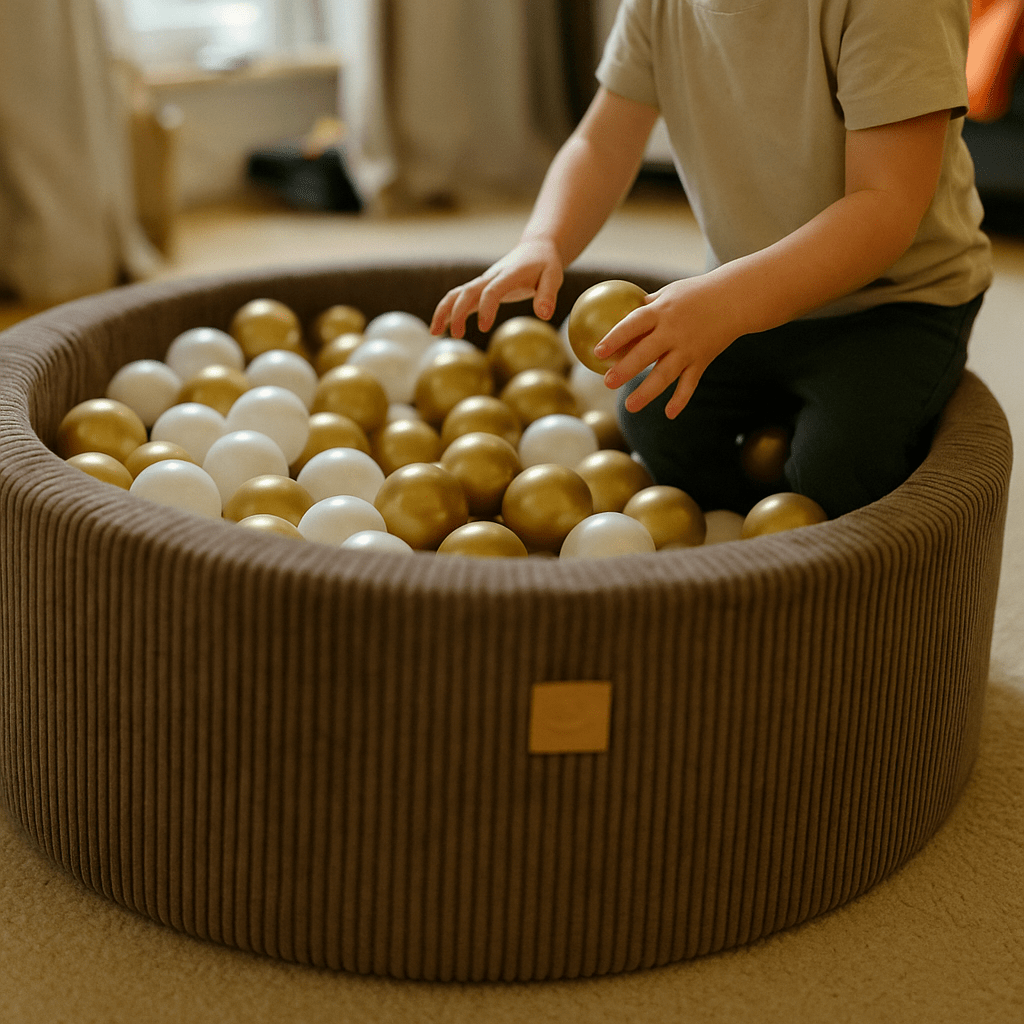 Luna boldbassin – Æstetisk brun, Hvid & kobber bolde - Eventyrtid