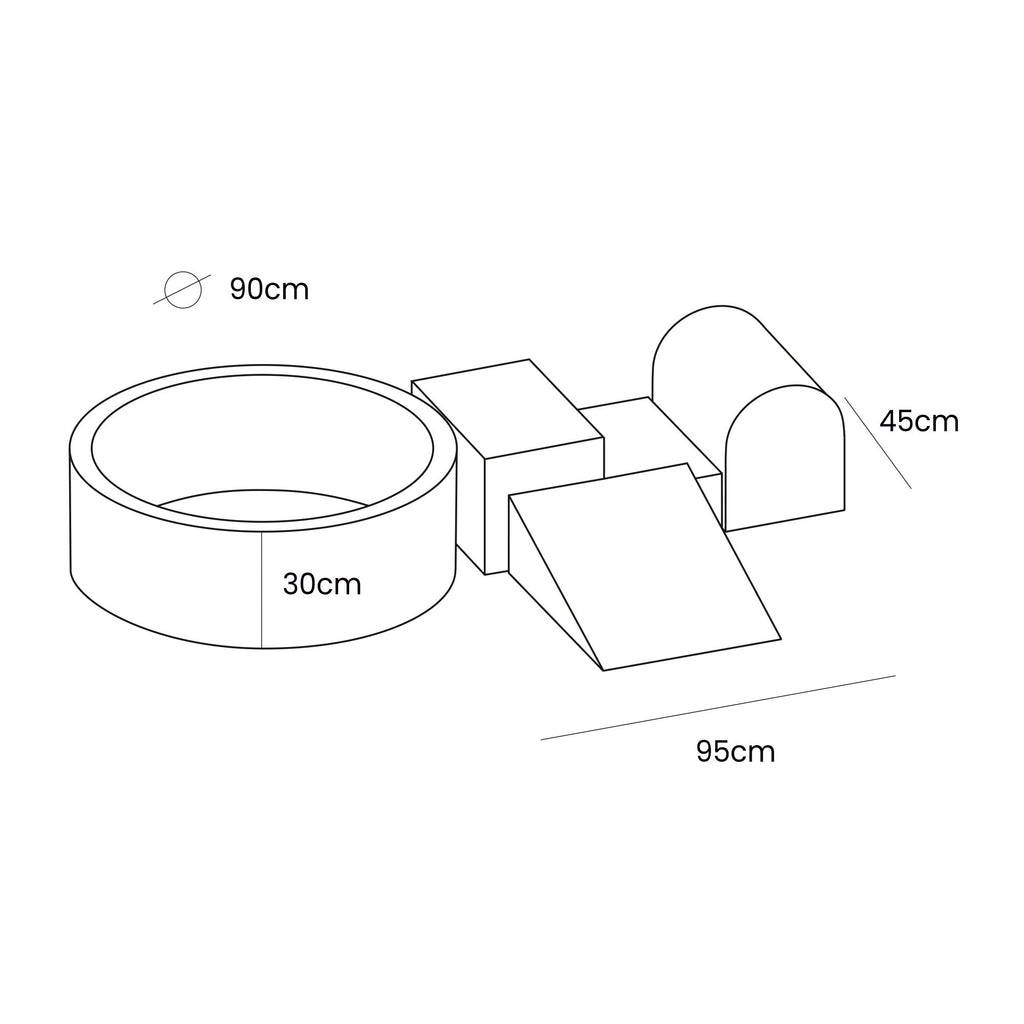 MeowBaby® Playset with Ball Pit - Ecru, White Pearl, Beige & Gold - BarnetsHjem