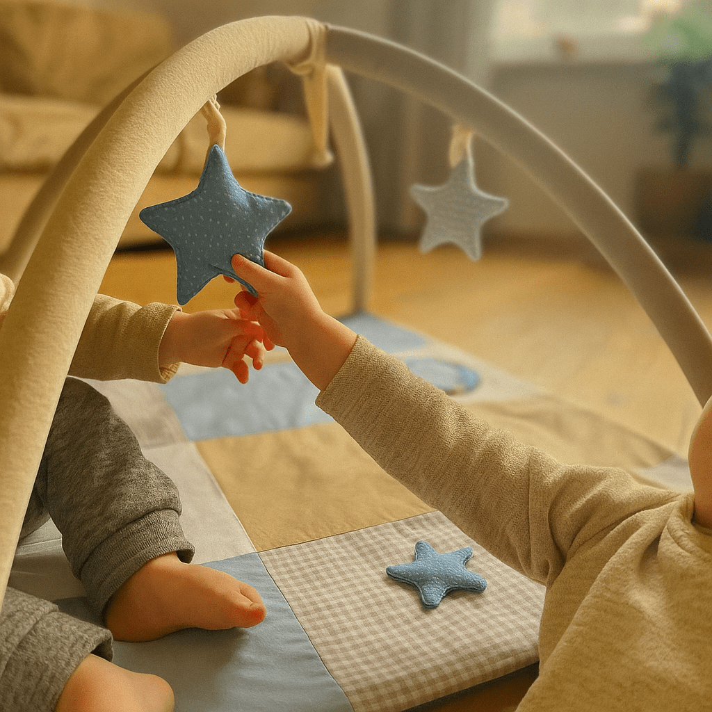 Small baby activity mat, 100x100 cm - Blue - BarnetsHjem